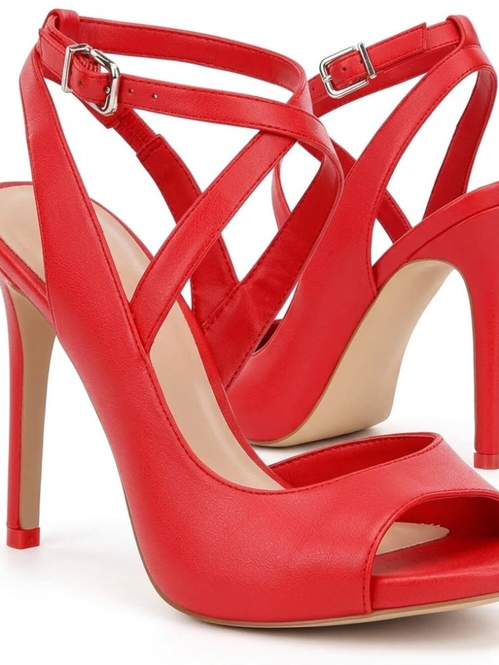 GIANNI BINI Aminaa Leather Criss Cross Ankle Strap Dress Sandals